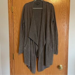Barefoot Dreams Cozychic Lite Cozy Gray Open Front Sweater